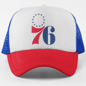 NEW Philadelphia 76ers 1963 Number Foam Trucker Mesh Snapback Hat TRI-COLOR